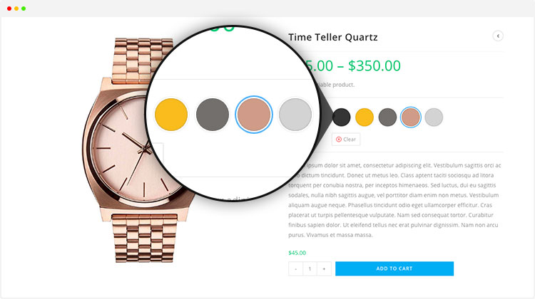 WooCommerce color swatches