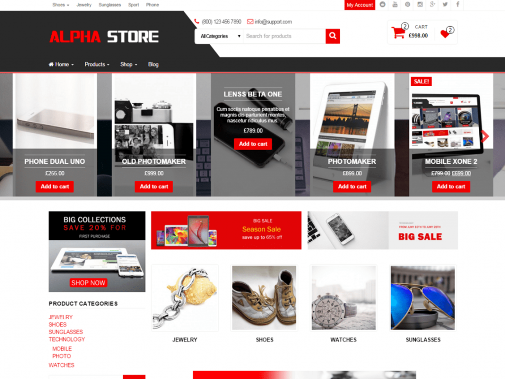 Alpha Store Free WooCommerce Themes For WordPress