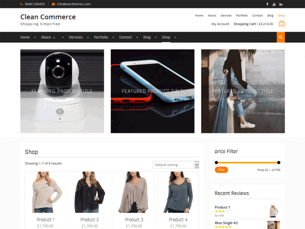 Clean Commerce Free WooCommerce Themes For WordPress