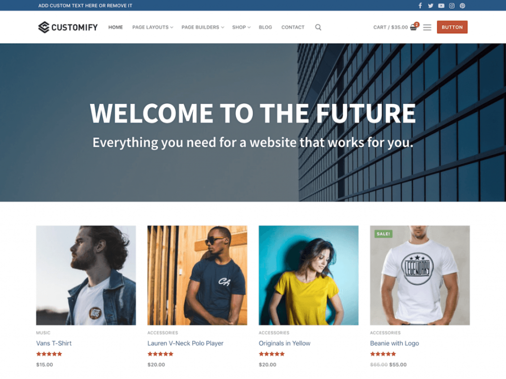 Customify Free WooCommerce Themes For WordPress