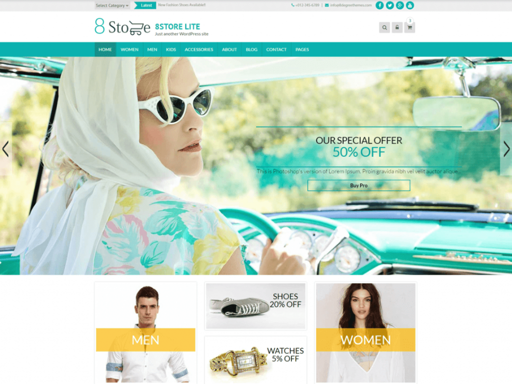 Eightstore Free WooCommerce Themes For WordPress