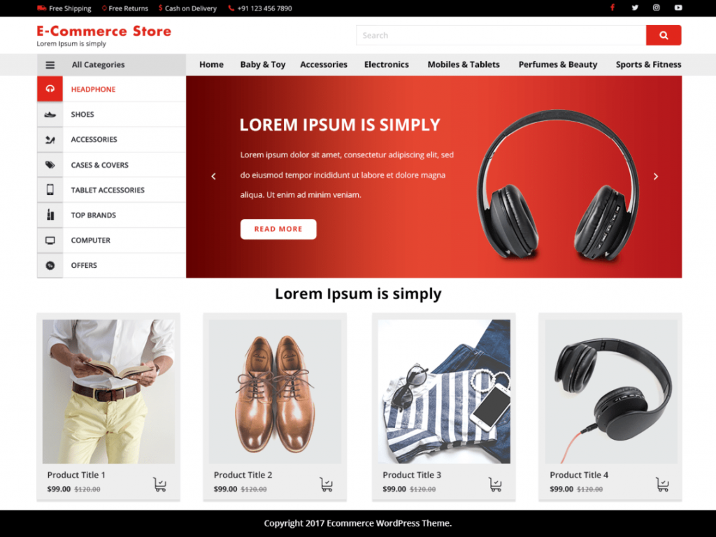 VW E-Commerce Free WooCommerce Themes For WordPress