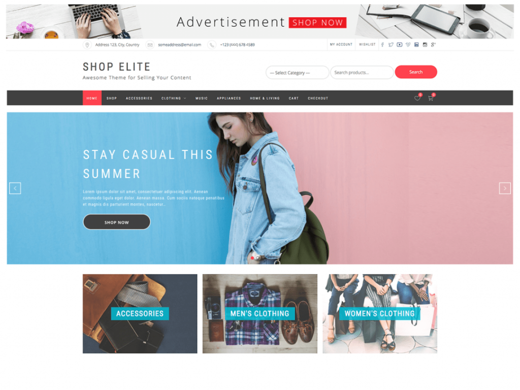 Shop Elite Free WooCommerce Themes For WordPress