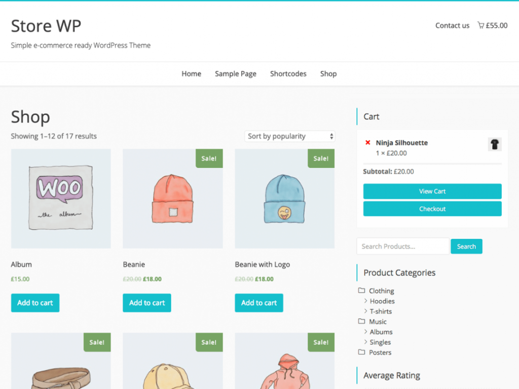 Store WP Free WooCommerce Themes For WordPress