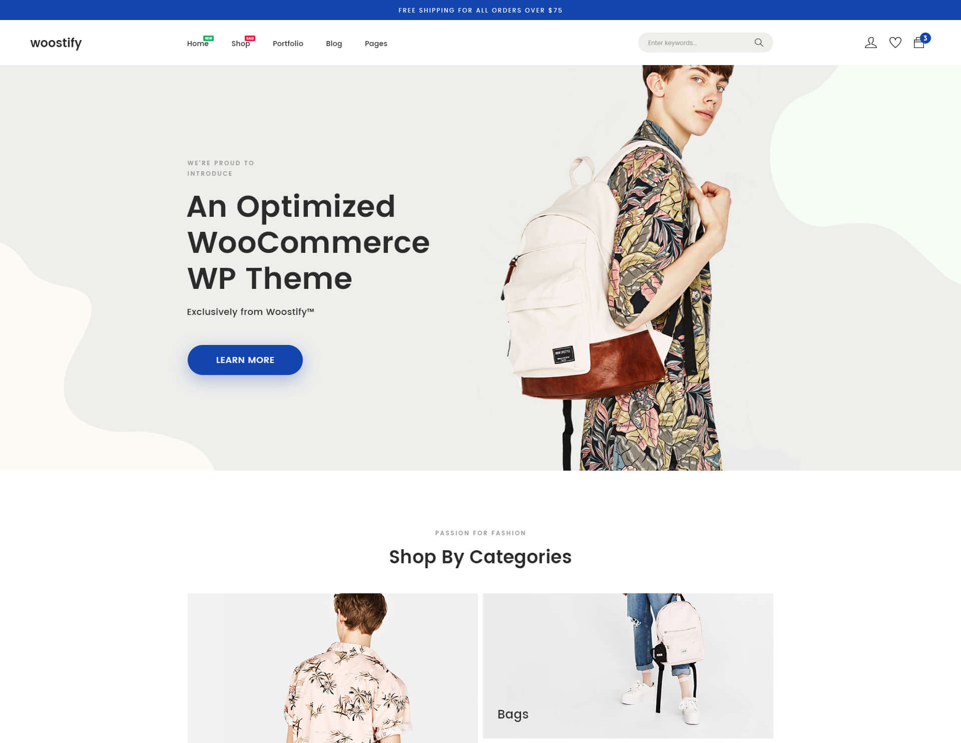 woostify wordpress theme free woocommerce