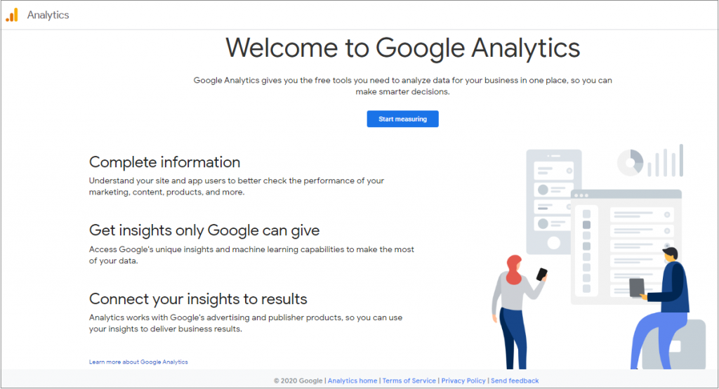 google analytics page