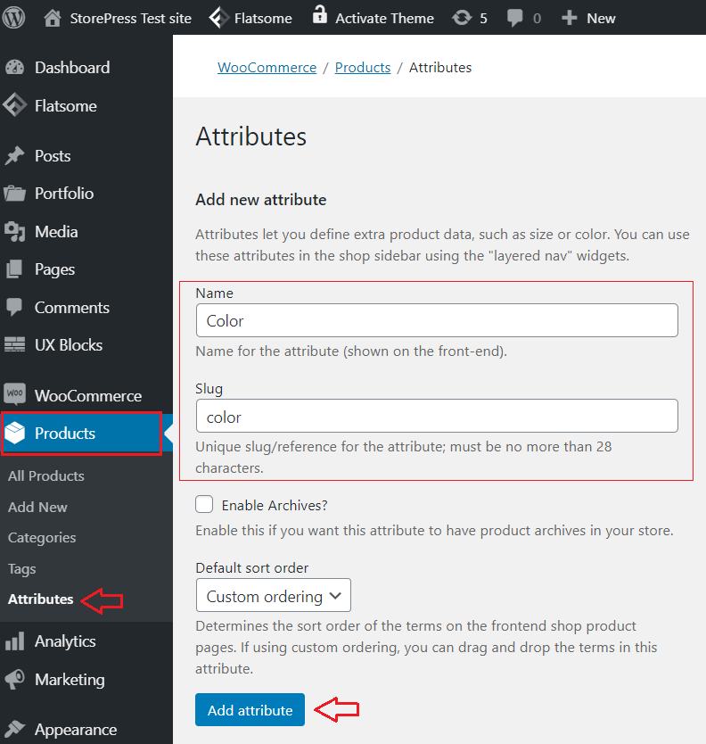 attributes in flatsome