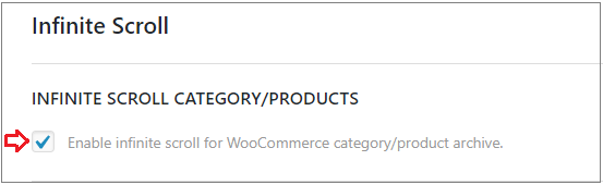 enable option for infinite scroll
