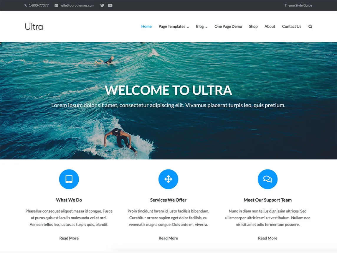 ultra free wp theme woocommerce