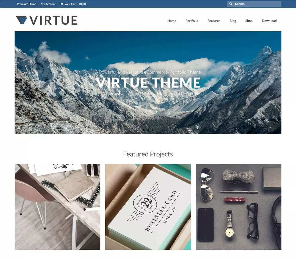 virtue free wp theme woocommerce