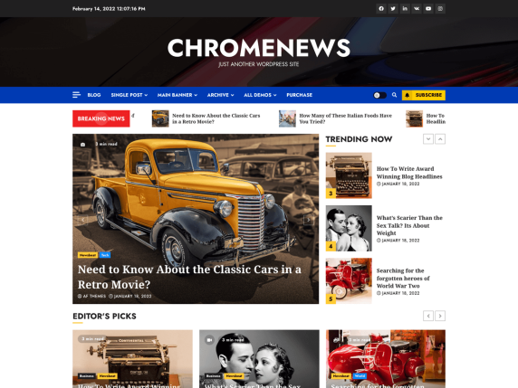News based WordPress theme chromenews