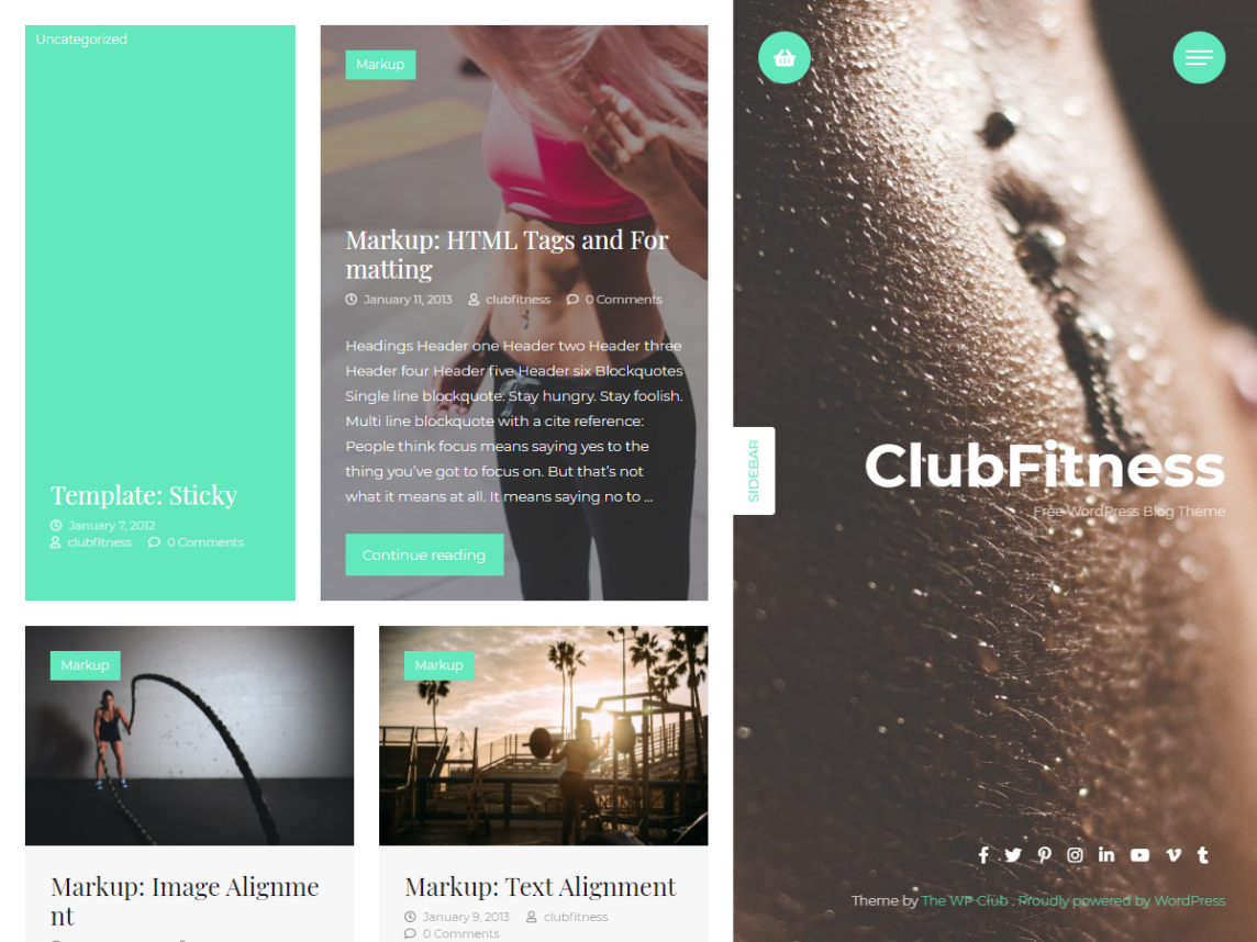 club fitness fitness wordpress theme free