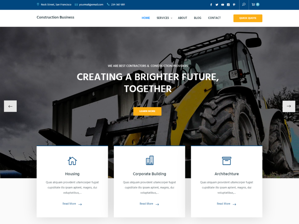 construction business website wordpress