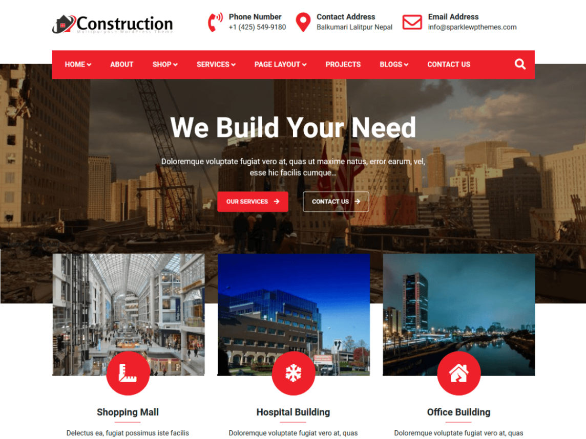 best free construction wordpress theme
