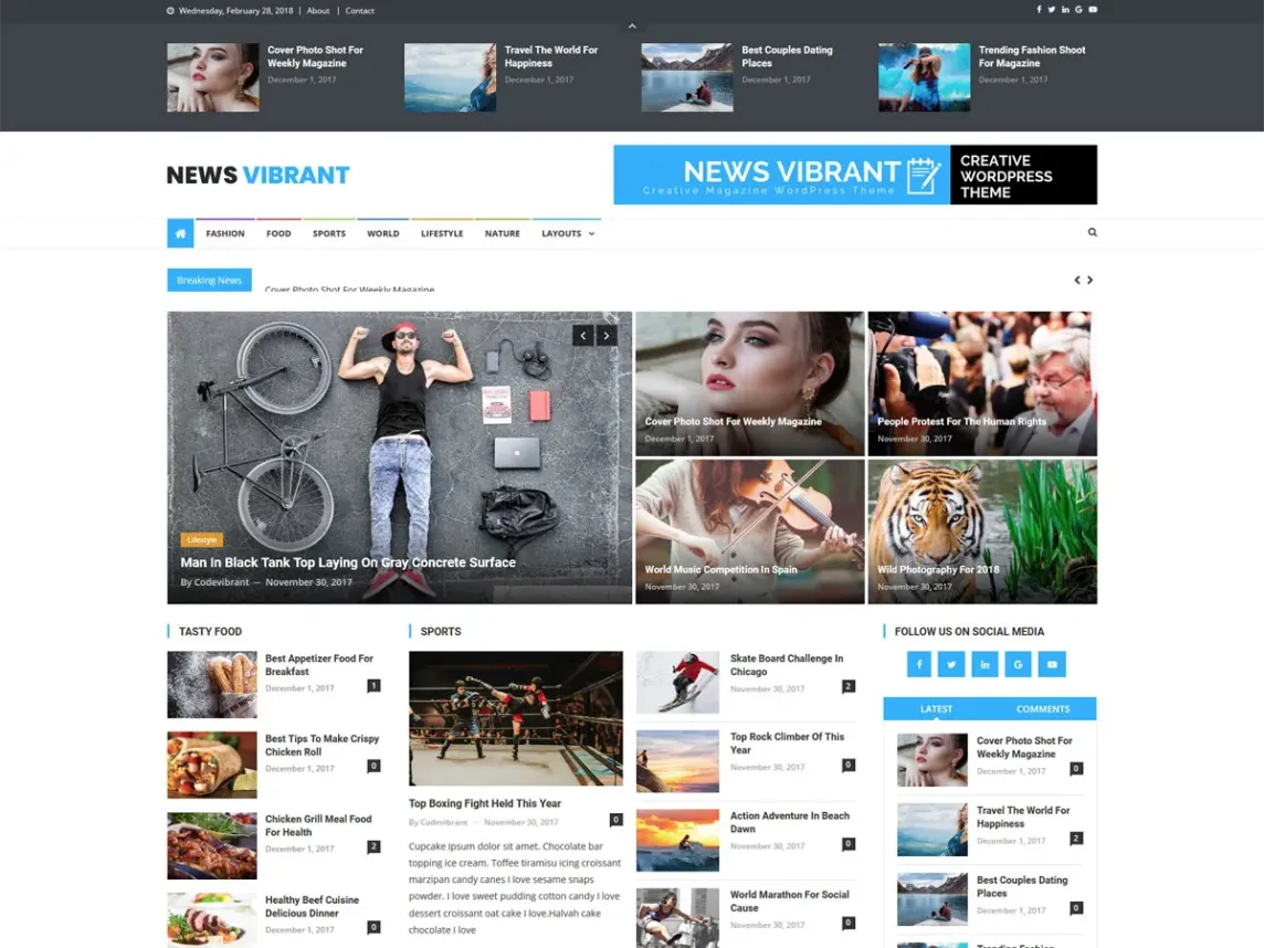 free responsive theme wordpress newspaper news vibrant