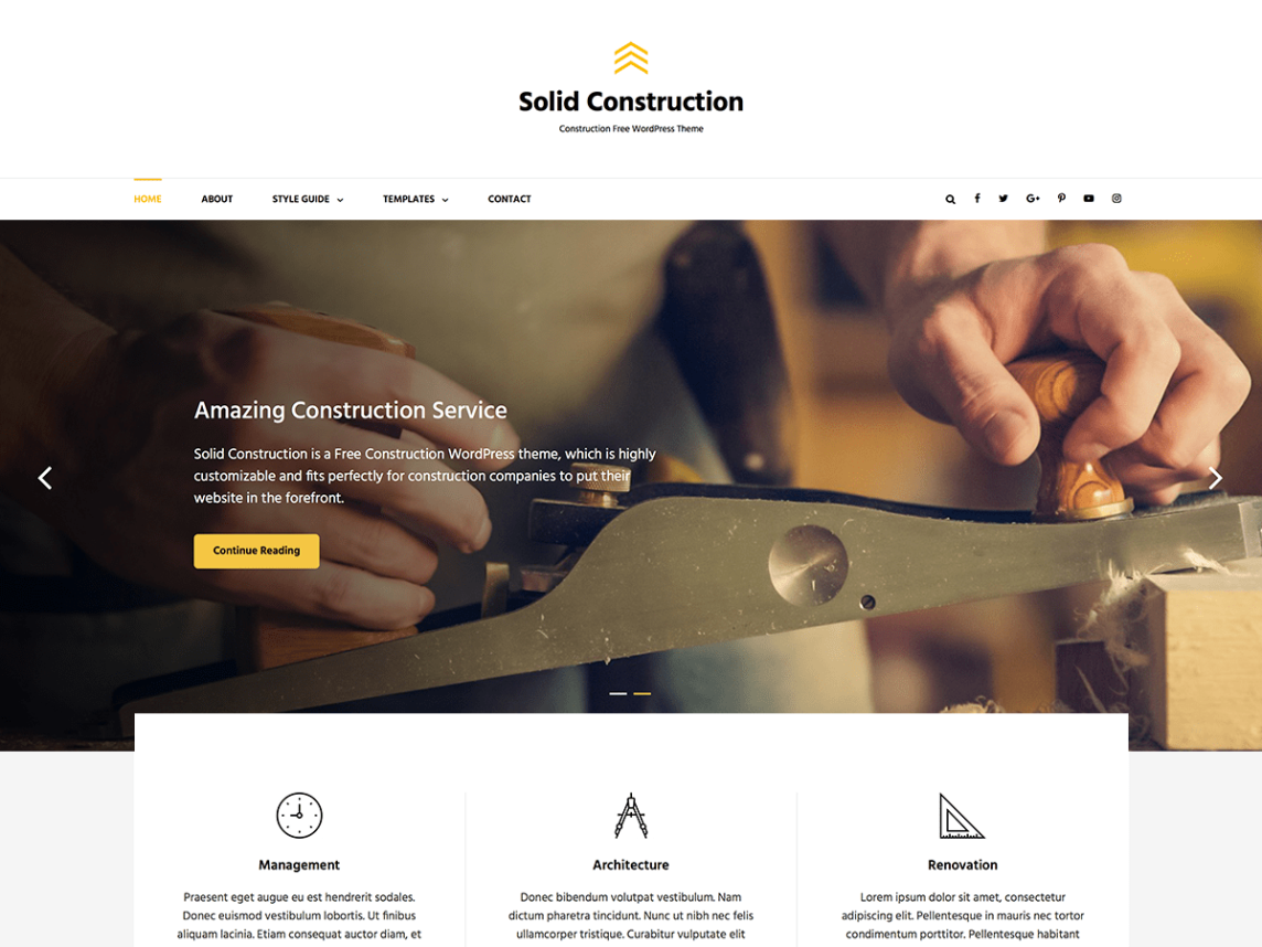 solid construction free business construcion theme