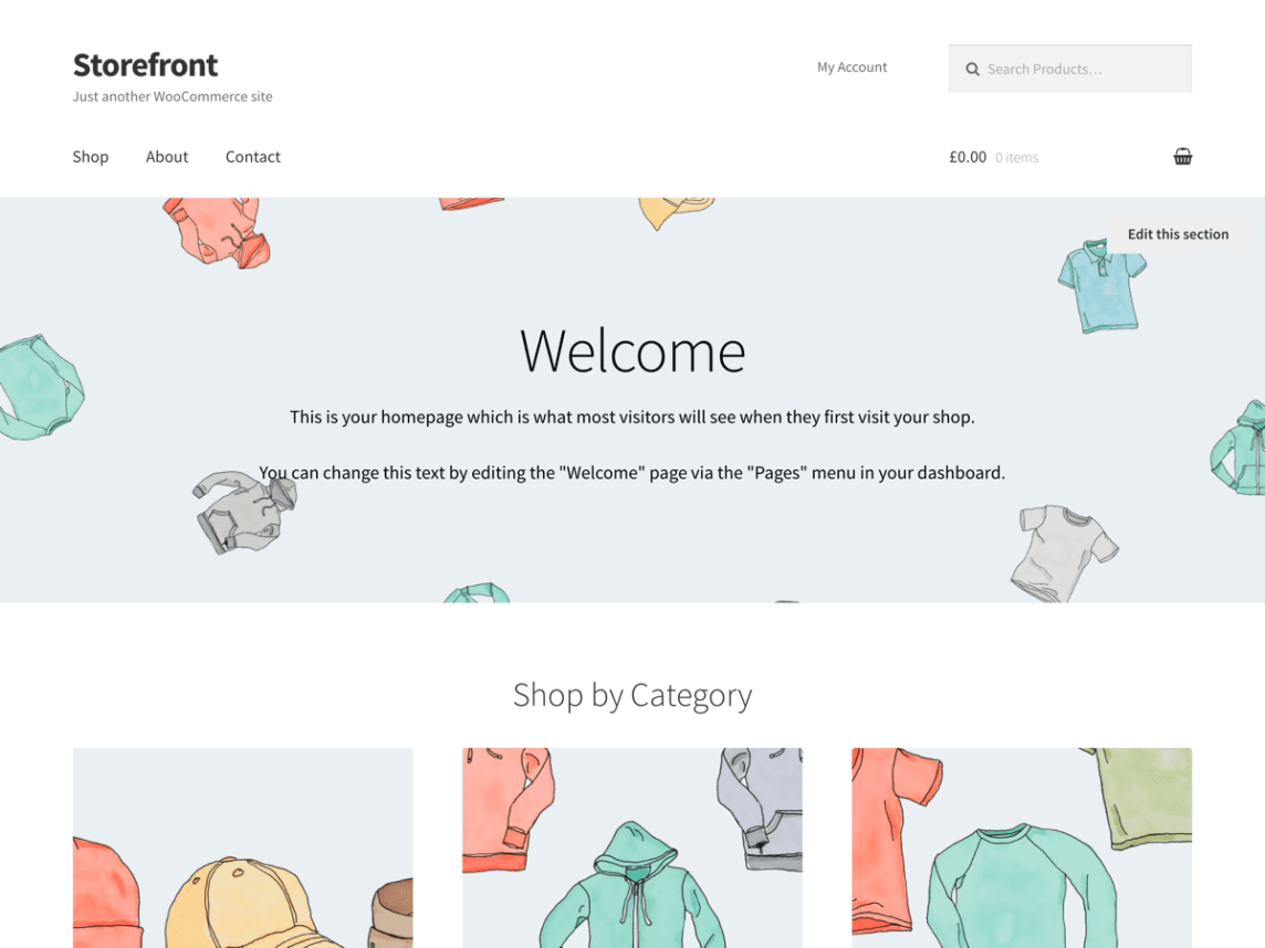 storefront wordpress woocommerce free online store