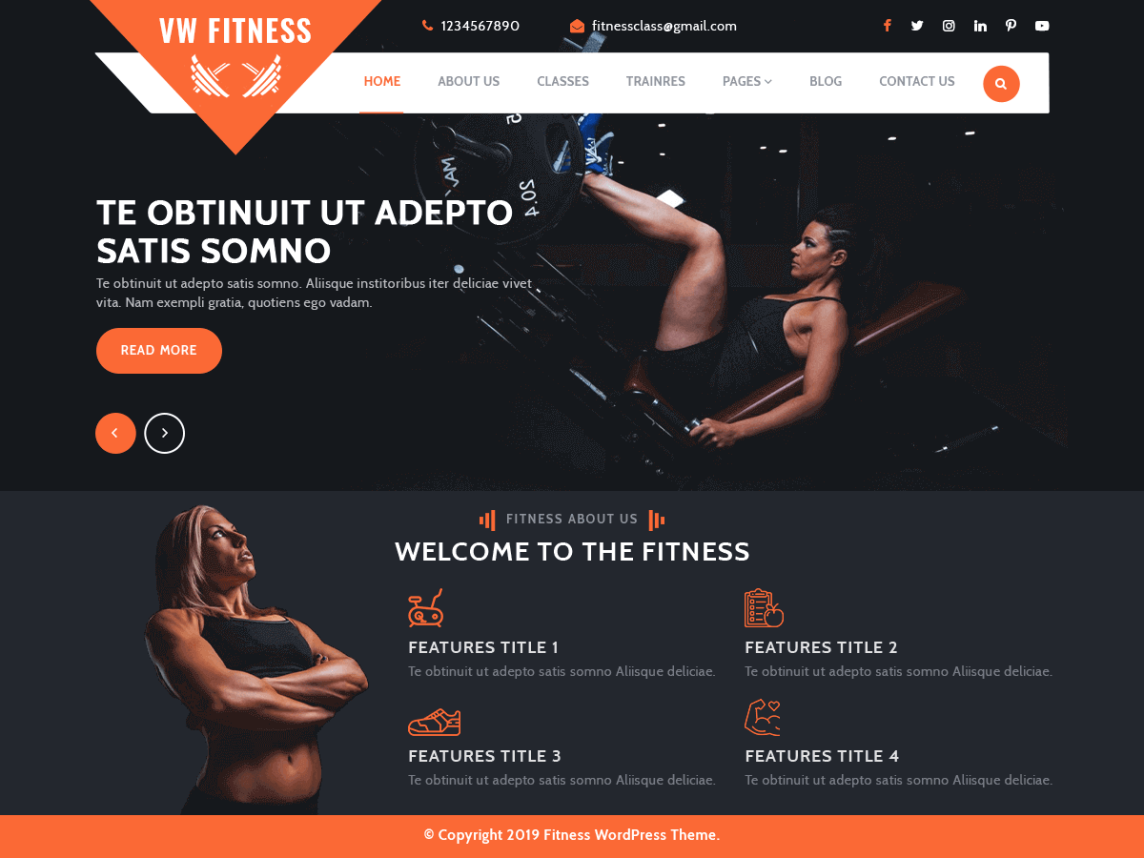 free personal trainer WordPress themes