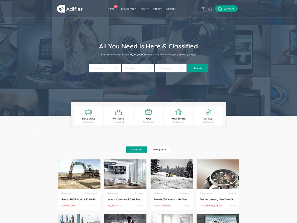 Adifier best WordPress auction themes