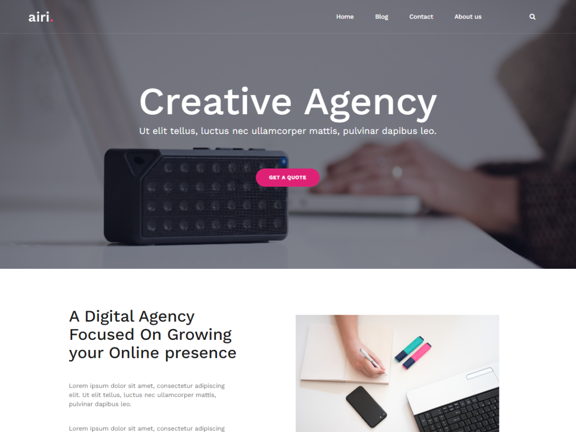 airi creative agency theme WordPress