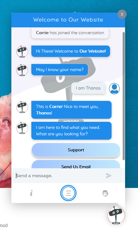 ChatBot live chat plugin