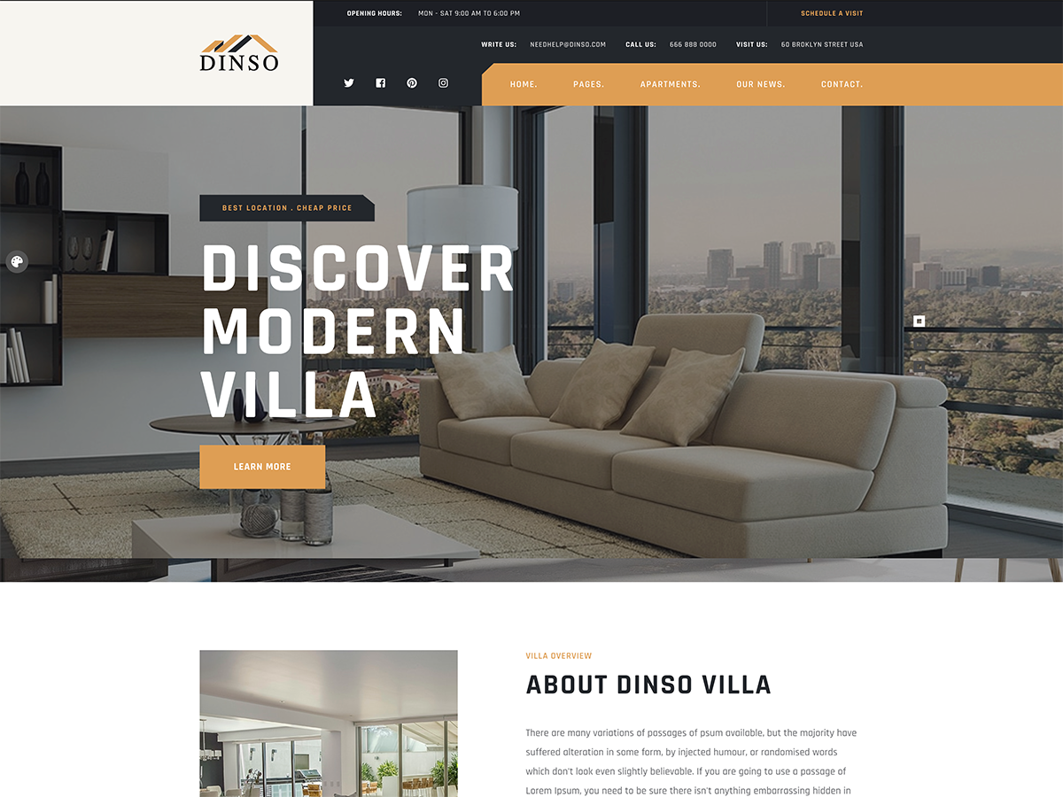 dinso property rental wordpress theme