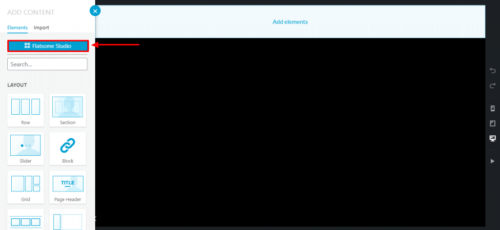 Flatsome-add element using flatsome studio 