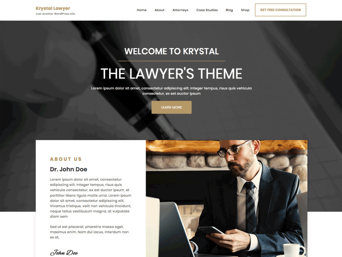 krystal lawyer wordpress law firm theme