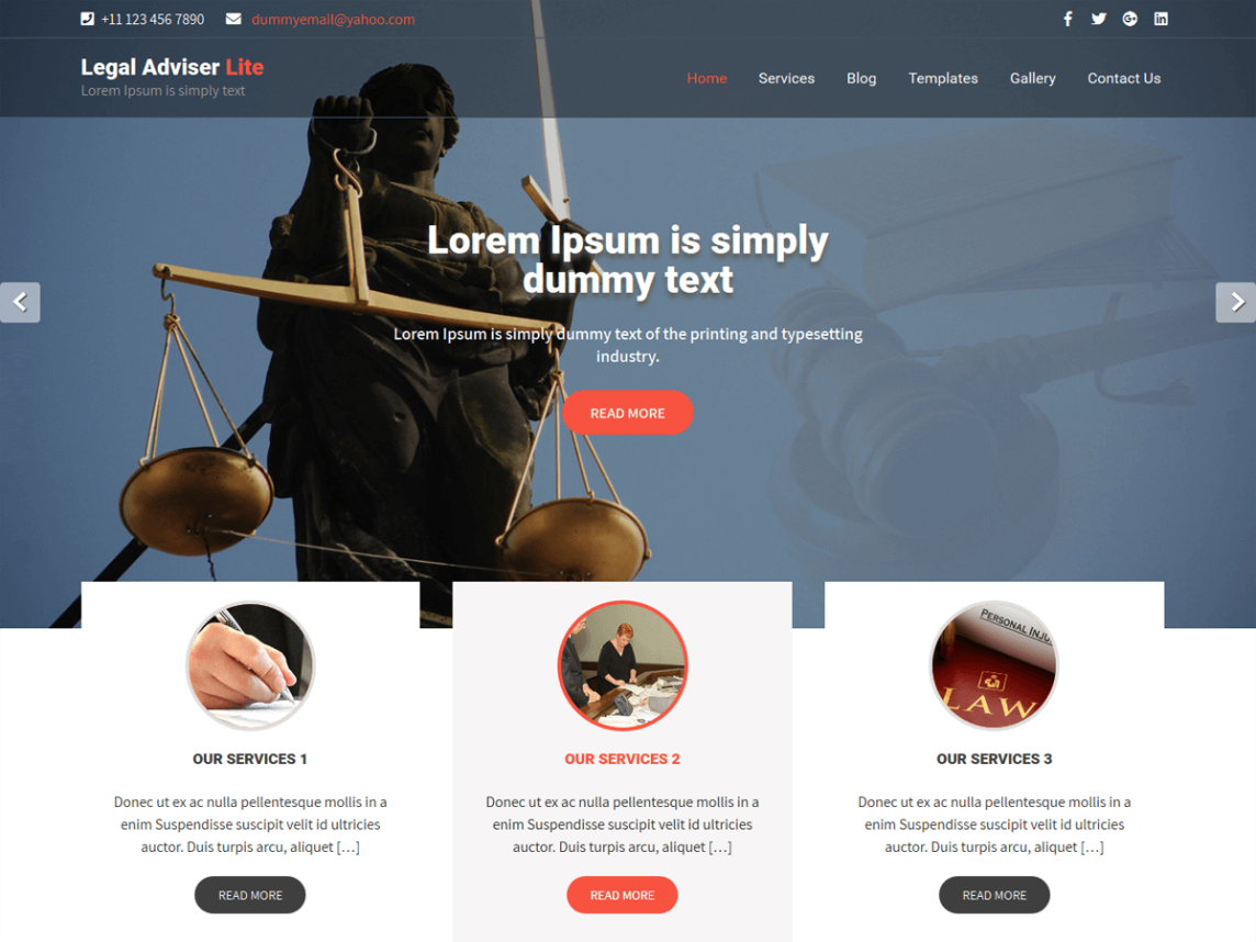 legal advisor lite free wp theme