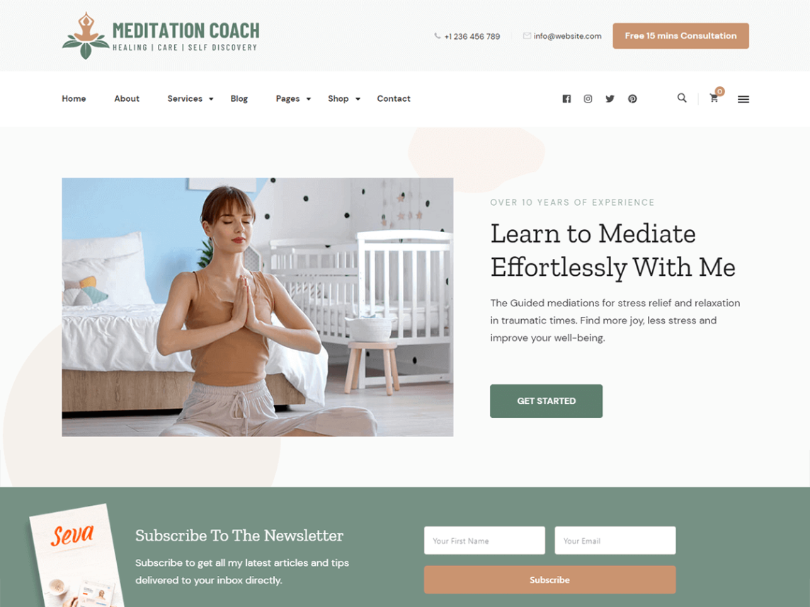 meditation coach medical wordpress themes