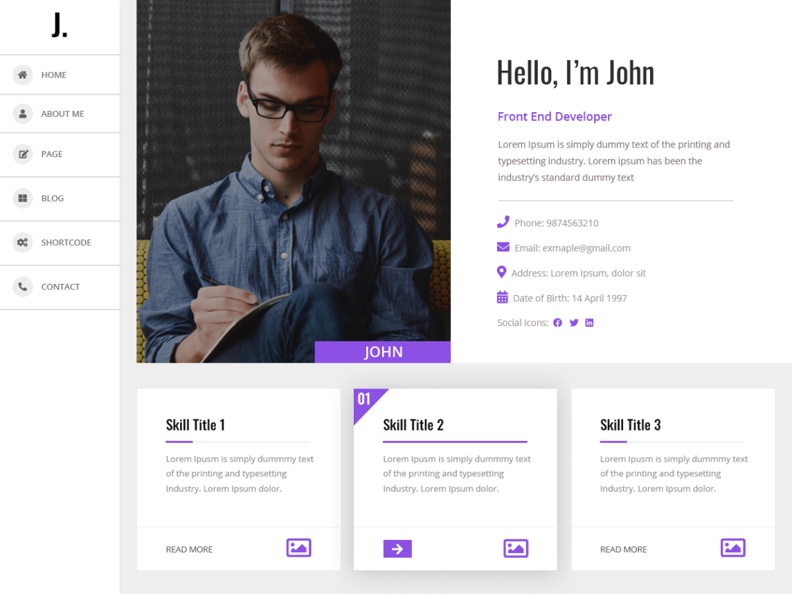 my resume wordpress theme