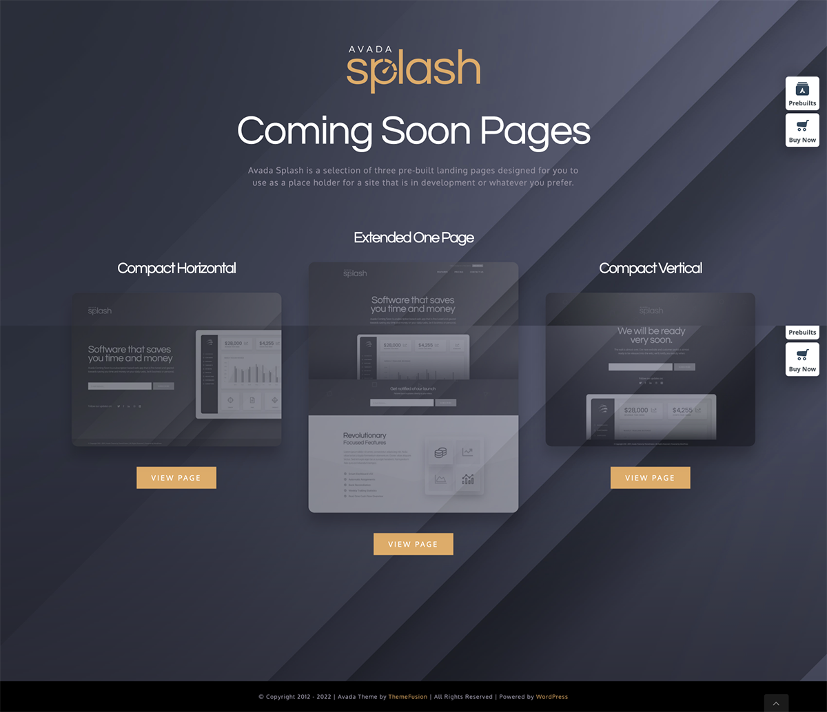 avada splash under-construction WordPress theme