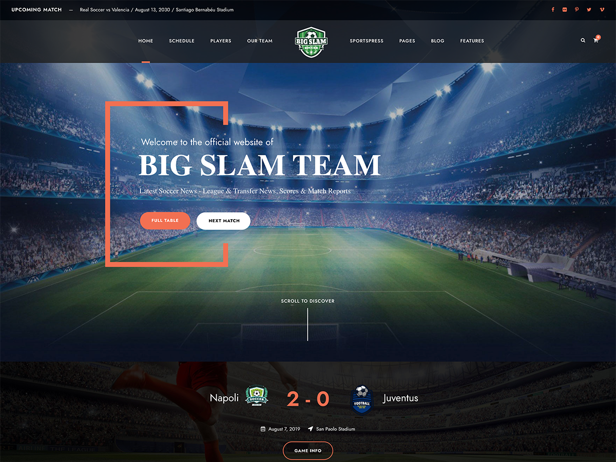 big slam wordpress sports theme