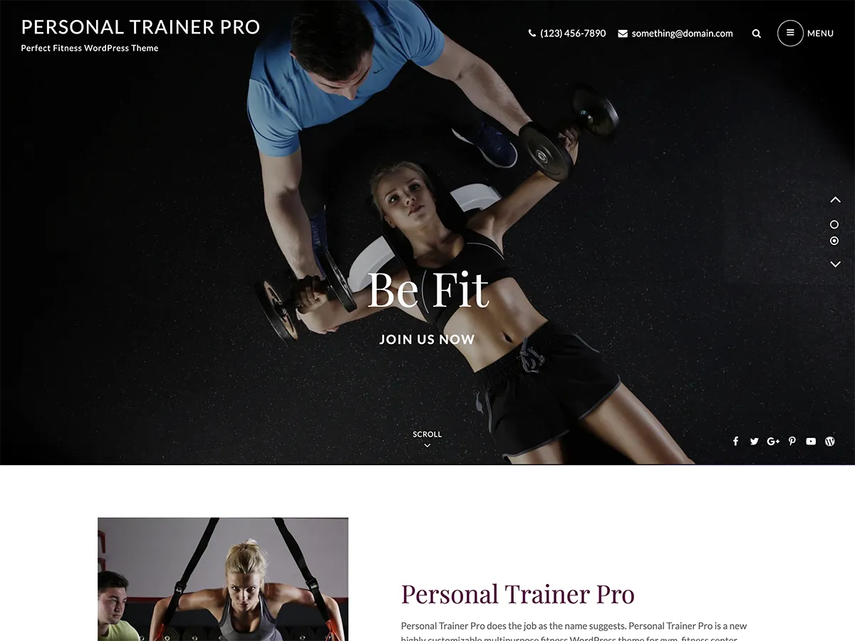 free WordPress themes personal trainer 