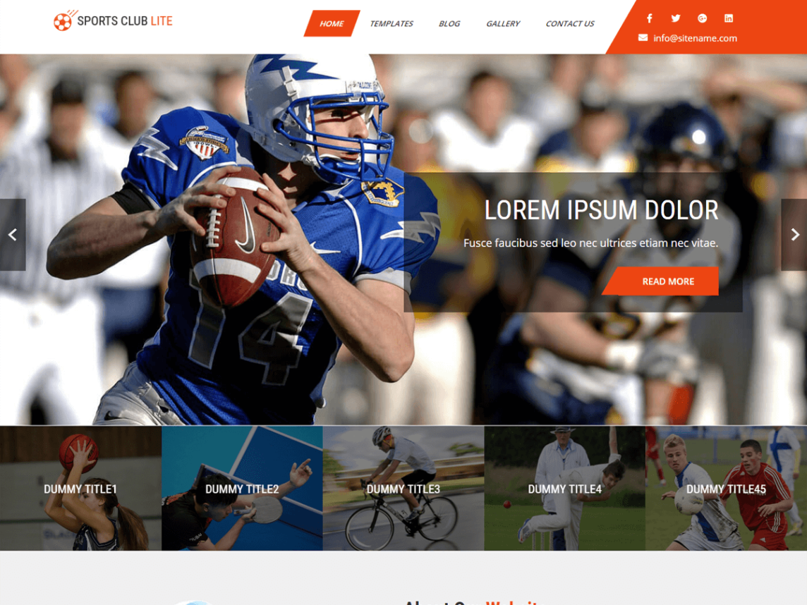 sports club lite wordpress sports theme