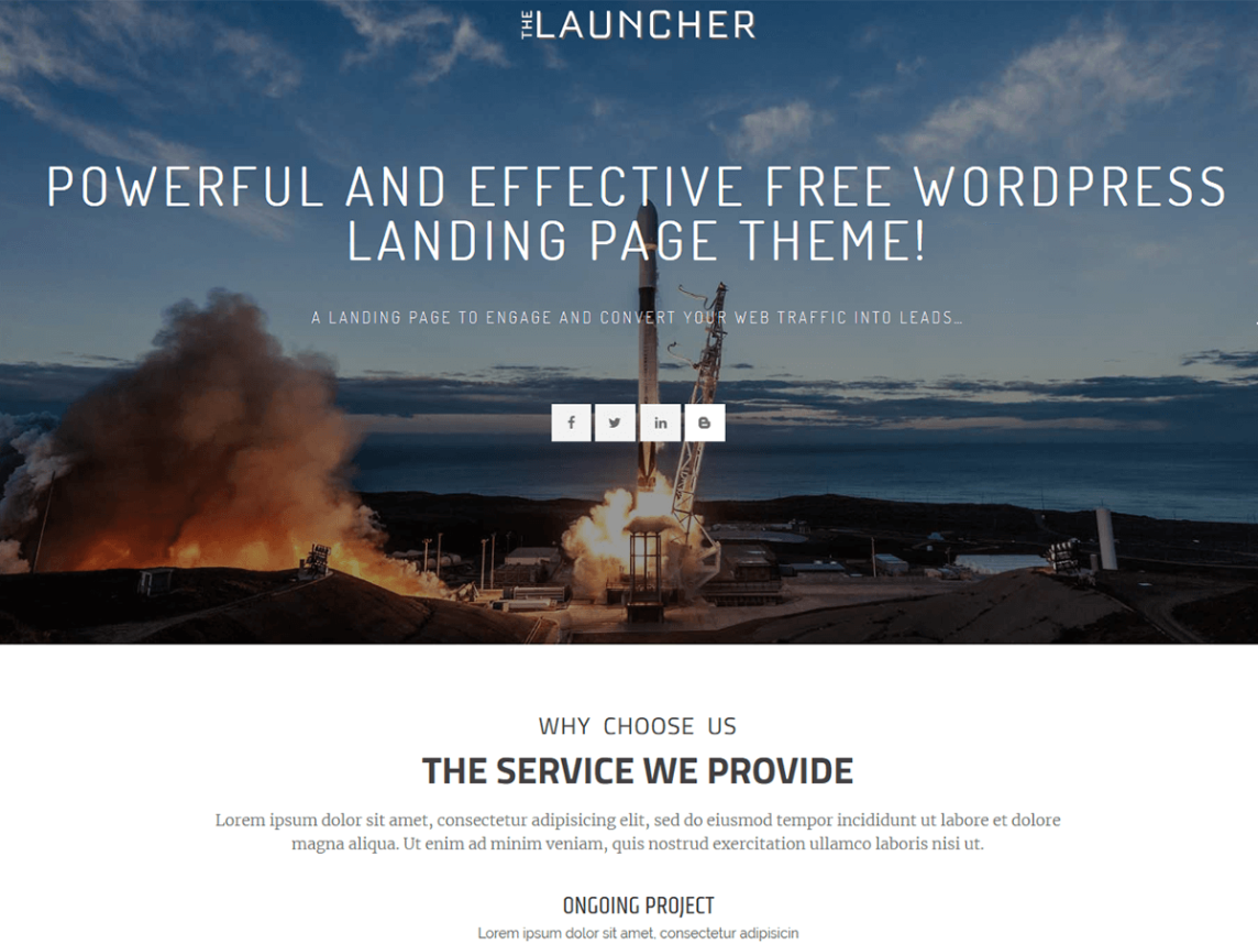 the launcher free under-construction WordPress themes