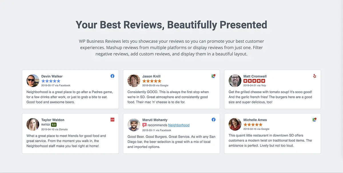 WP business reviews WordPress review plugin