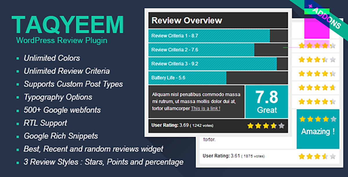 Taqyeem plugin