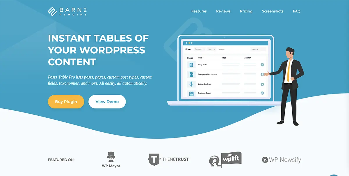 post tables pro WordPress table plugin
