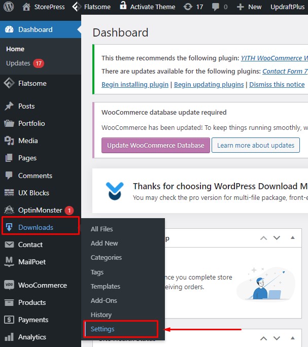 add a download link to wordpress