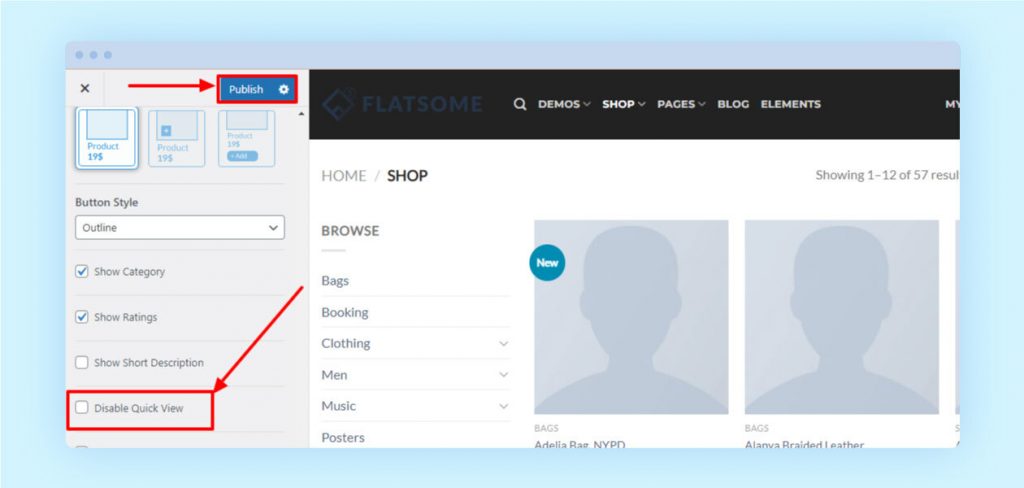 disable quick view Flatsome