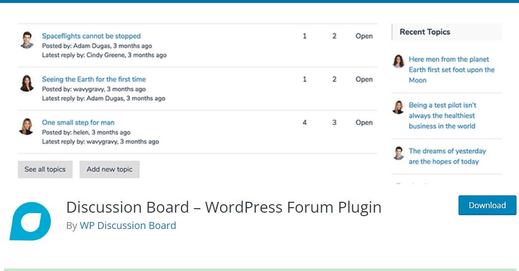 Discussion Board forum plugin for WordPress