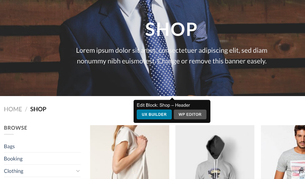 shop page header