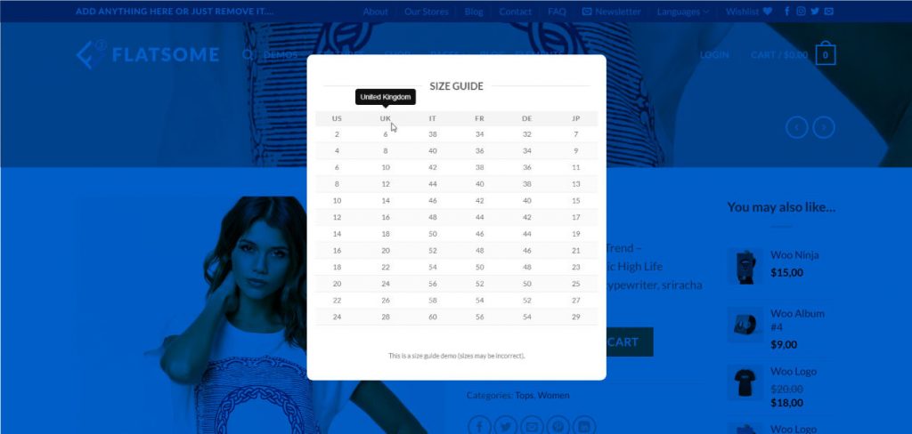 How To Create A Size Guide Popup In Flatsome Theme - WPCred