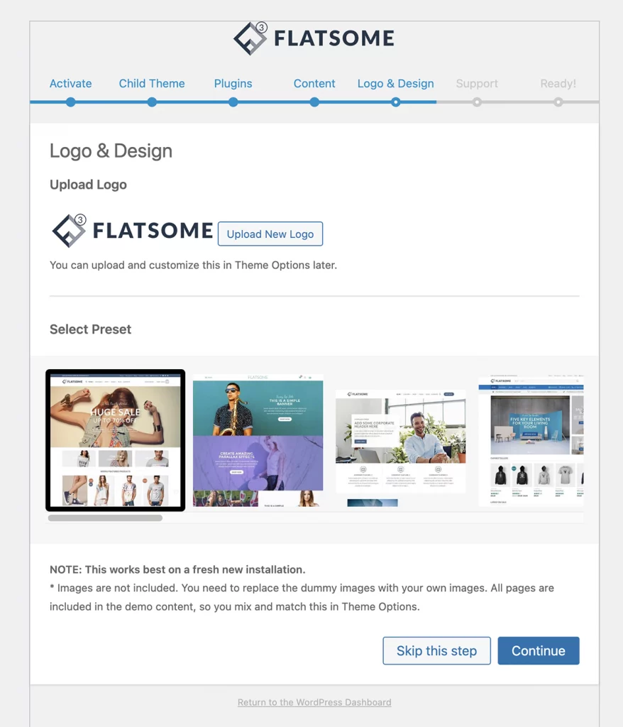 upload logo to flatsome theme