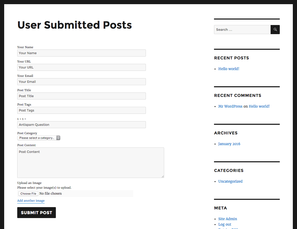 user submitted plugin