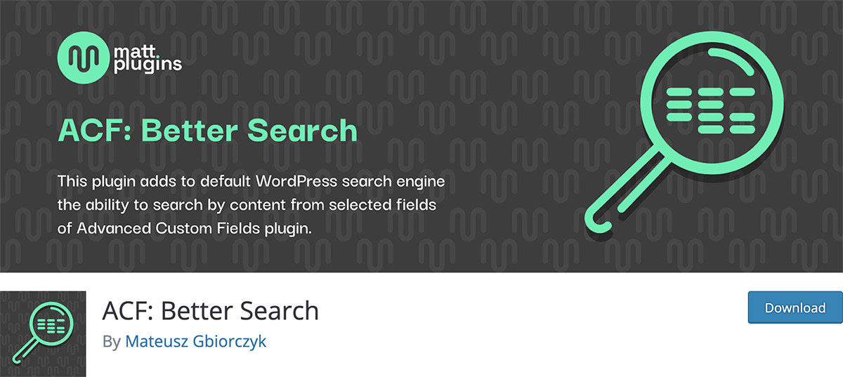 ACF Better Search WordPress search plugin