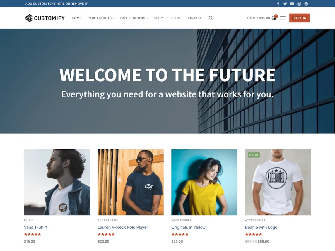 Customify multipurpose WordPress theme