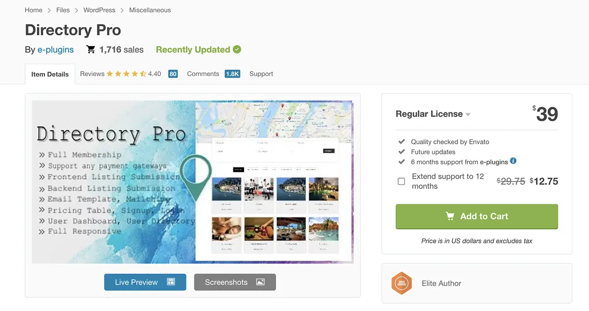 Directory Pro WordPress directory plugin