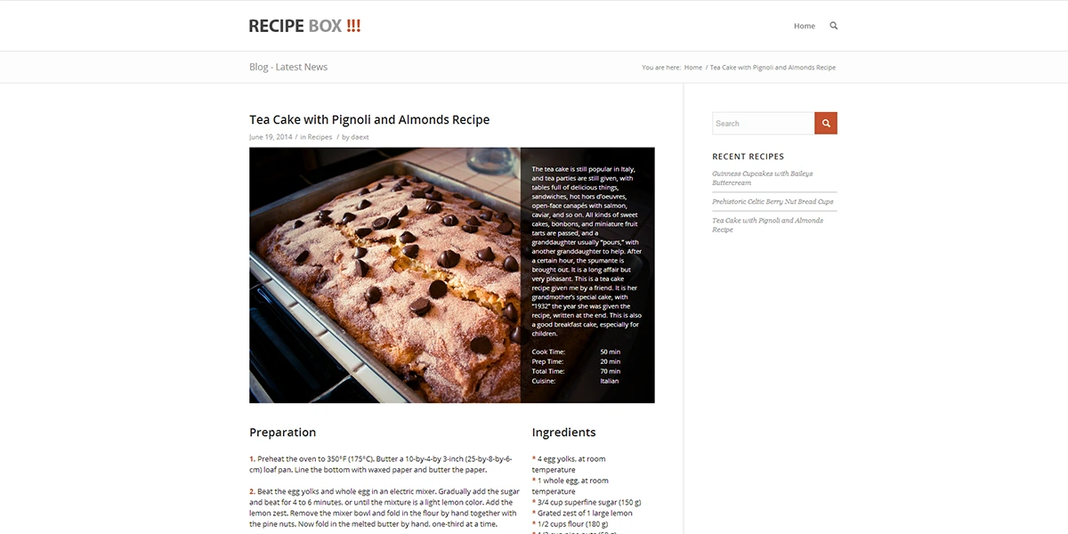 Recipe Box WordPress recipe plugin